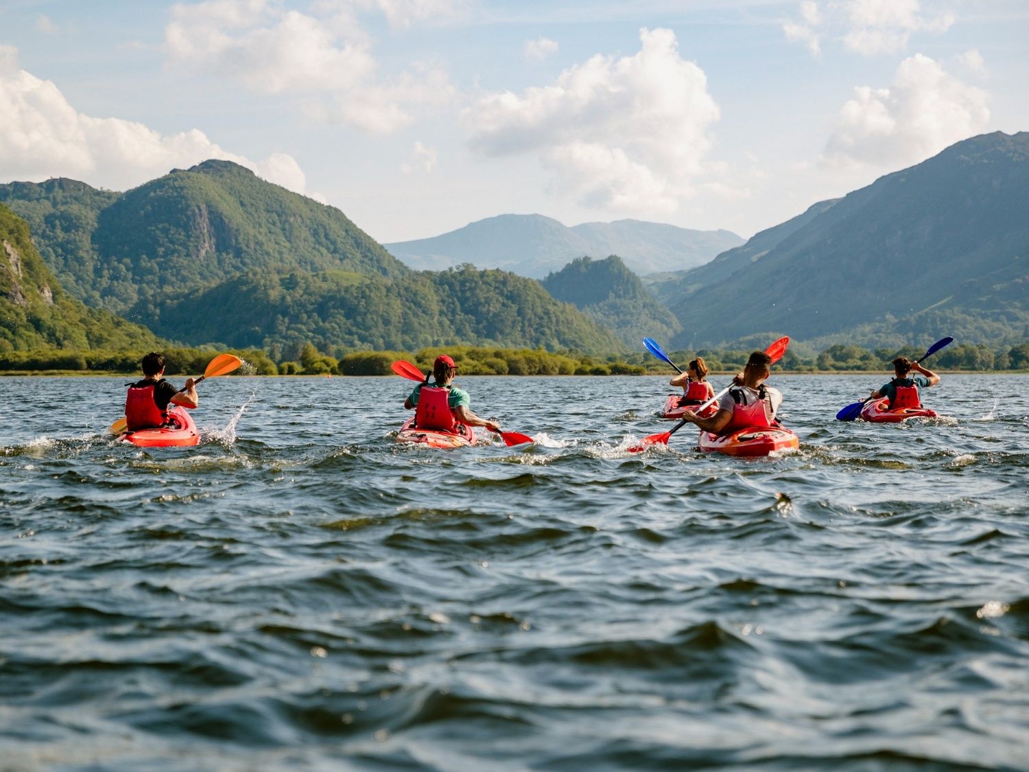 People kayaking on Derwentwater